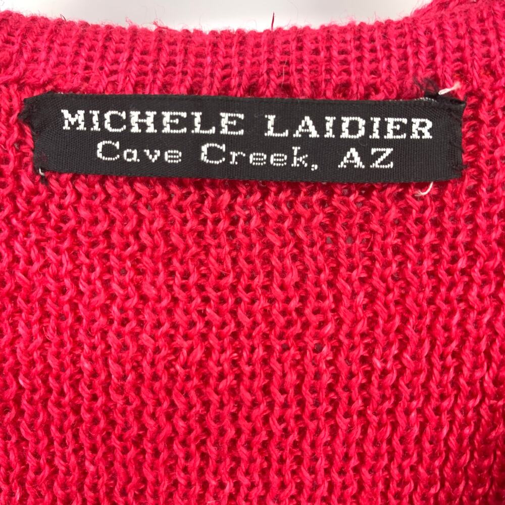Michele Laidier Women's Apx S Pink 2 Piece Sweater Set Cropped Knit Long Sleeve - Picture 5 of 5